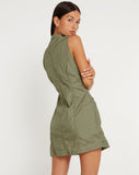 Image of Elok Cargo Mini Dress in Parachute Silver Green