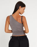 image of Eltica One Shoulder Crop Top in Grey