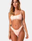 Makida Bikini Bottom in Picnic Check Peach