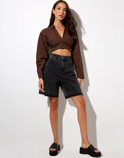 Image of Elyse Crop Top in Deep Mahogany