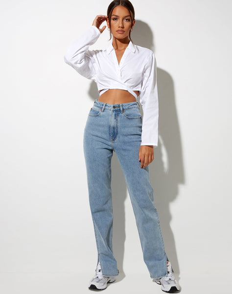 Image of Elyse Crop Top in White