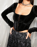 Elzana Crop Top in Velvet Black