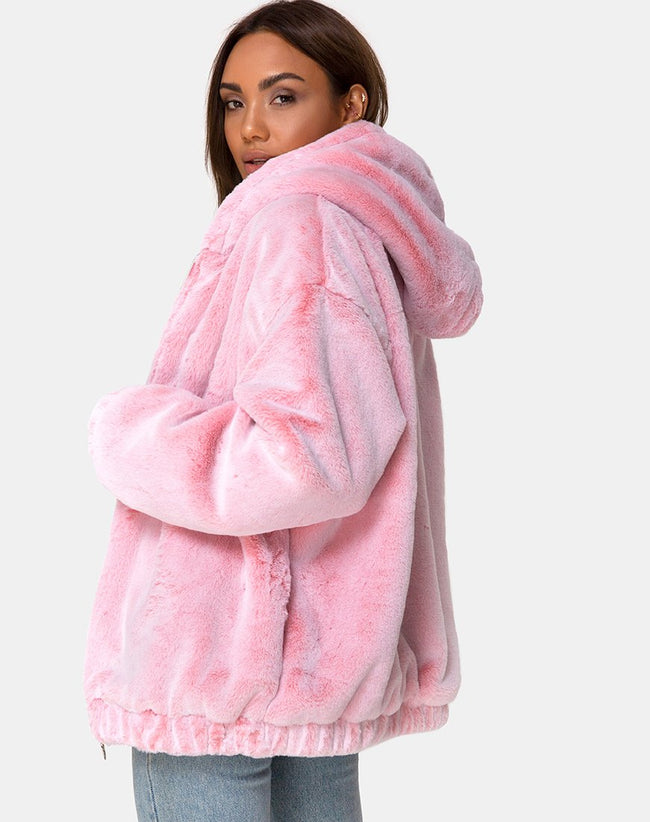 Emerson Jacket in Faux Fur Pink