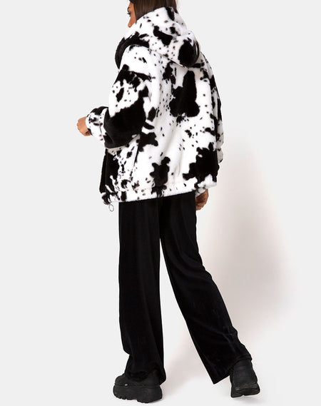 Nero Ring Pull Jacket in Zebra Black and White