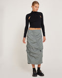 image of Enore Midi Skirt in Stone Blue