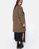 Ernest Boyfriend Coat Leopard Print Grey