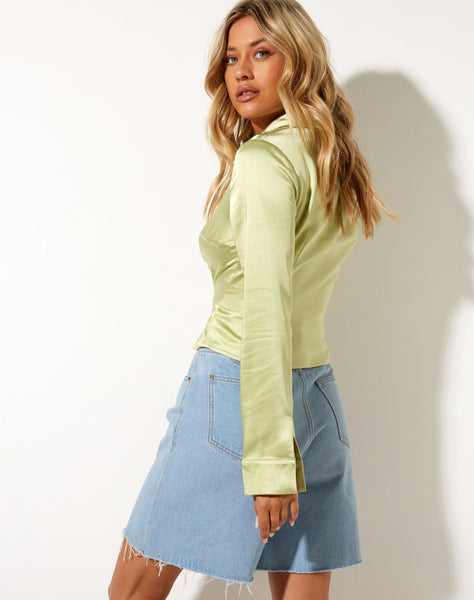 Image of Estesa Shirt in Satin Nile Green