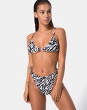 Evako Bikini Bottom in Mini Zebra Black Cream