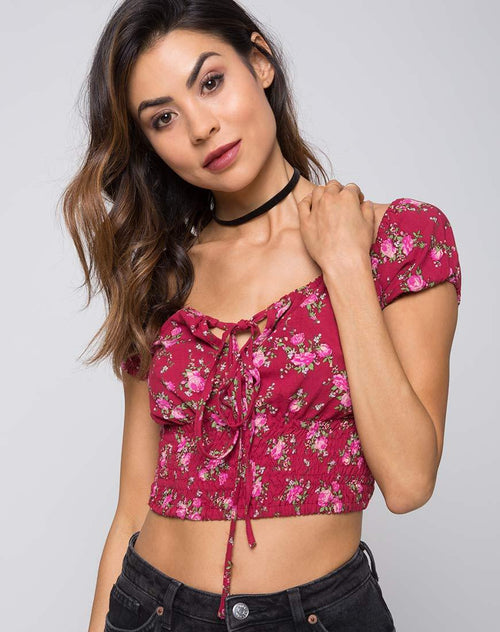 Evane Crop Top in Soheila Floral