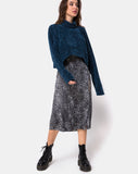 Evie Cropped Sweatshirt in Chenille Blue