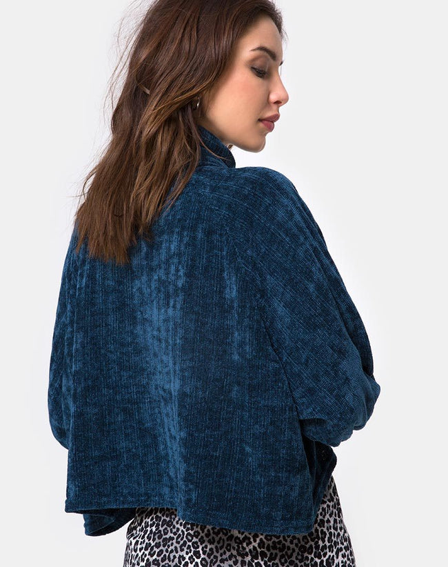 Evie Cropped Sweatshirt in Chenille Blue