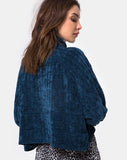 Evie Cropped Sweatshirt in Chenille Blue