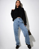 Image of Evie Cropped Jumper in Chenille Black