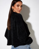 Image of Evie Cropped Jumper in Chenille Black