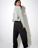 Evie Cropped Jumper in Chenille Sage