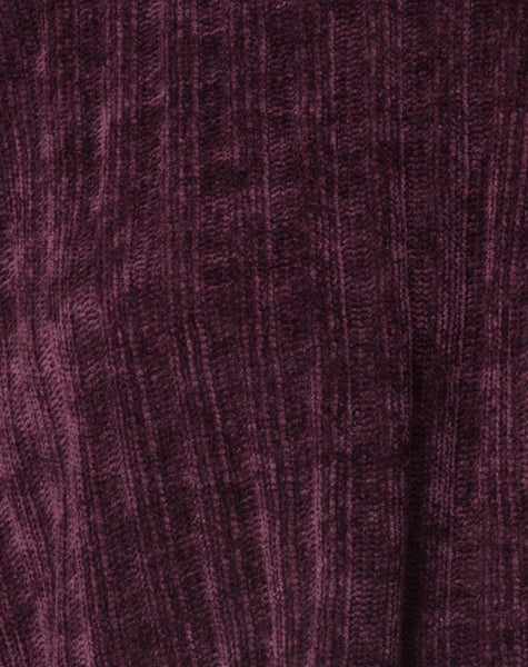 Evie Cropped Sweatshirt in Chenille Plum