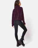 Evie Cropped Sweatshirt in Chenille Plum