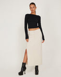 Image of Evinta Low Rise Maxi Skirt in Light Cream