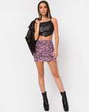 Exni Mini Skirt in Zip's Zebra Pink