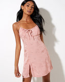 Image of Famala Slip Dress in Satin Rose Coral Blush