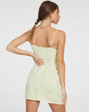 image of Famala Slip Dress in Satin Rose Pistachio