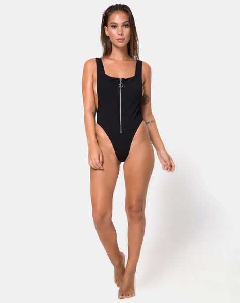 Farica Swimsuit in Mini Rib Onyx