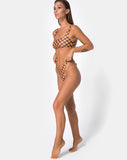 Farida Bikini Top in Mocha Checker