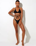 Image of Farisa Strappy Bikini Bottom in Black