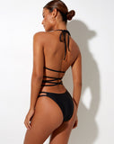 Image of Farisa Strappy Bikini Bottom in Black