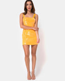 Farlie Bodycon Dress in Tangerine with Clear Sequin