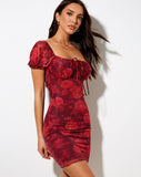 Jamil Mini Dress in Rough Rose Burgundy