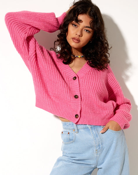 Image of Faya Cardigan in Bubblegum Pink