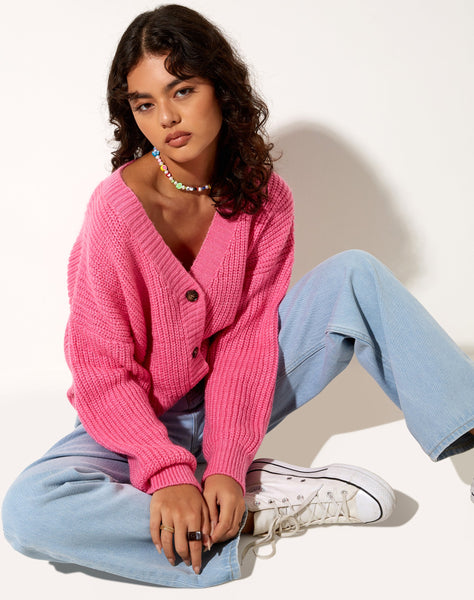 Image of Faya Cardigan in Bubblegum Pink