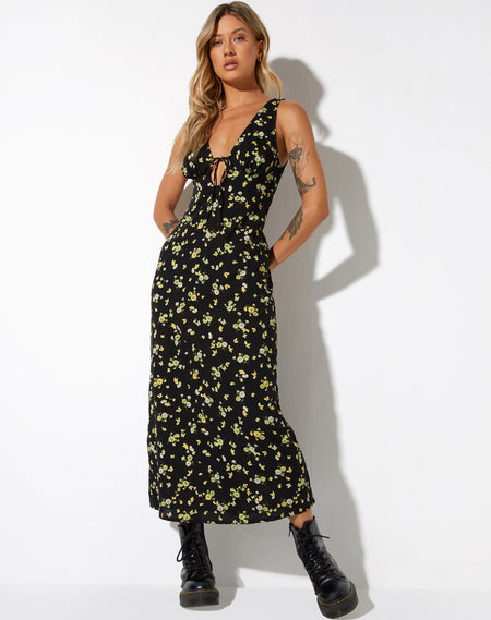 Lona Midi Dress in Paisley Fun Green