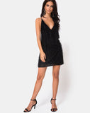 Finn Slip Dress in Fringe Black