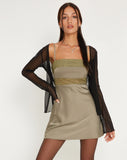 image of Fiona Mini Dress in Satin Avocado