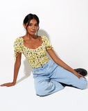 Image of Flaba Crop Top in Sunflower Pop Yellow