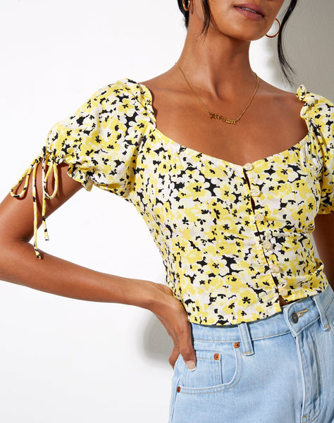 Image of Flaba Crop Top in Sunflower Pop Yellow