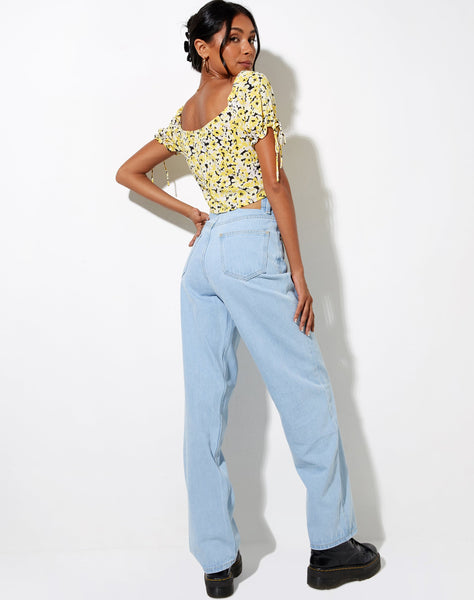 Image of Flaba Crop Top in Sunflower Pop Yellow