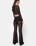 Herlom Flare Trouser in Net Crystal Black  X Princess Polly