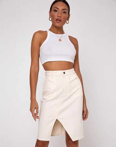 Malika Midi Skirt in Easy Tiger Cocoa