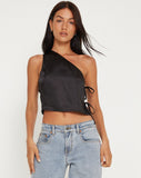 image of Floella Asymmetrical Top in Black