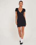 image of Flora Ballet Mini Dress in Jersey Black