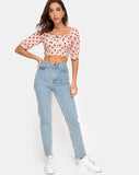 Flory Crop Top in New Polka Nude