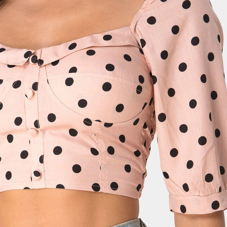 Flory Crop Top in New Polka Nude