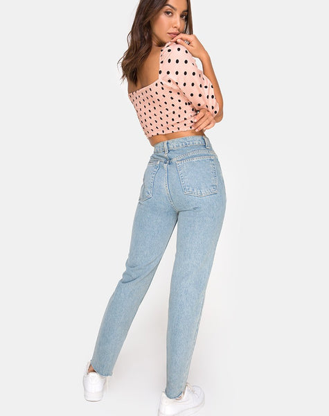 Flory Crop Top in New Polka Nude