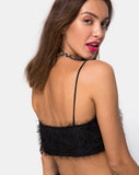 Balien Crop Top in Fringe Black