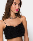 Balien Crop Top in Fringe Black