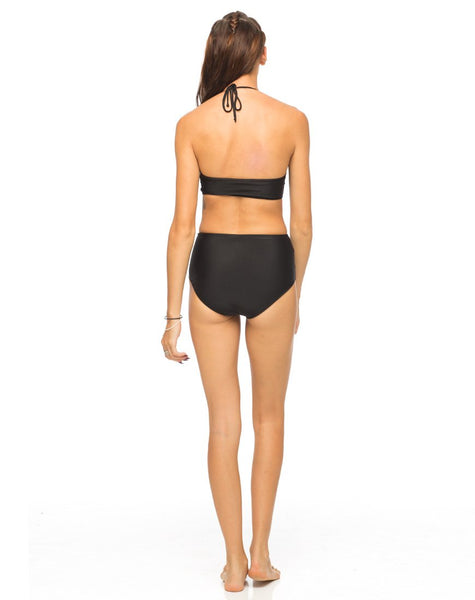 Motel Flux Longline Bikini Top  In Black