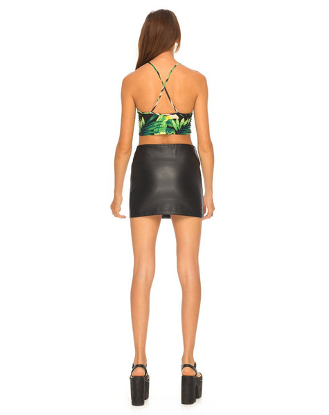 Motel Folly Strappy Crop Top in Tropical Hawaii Green